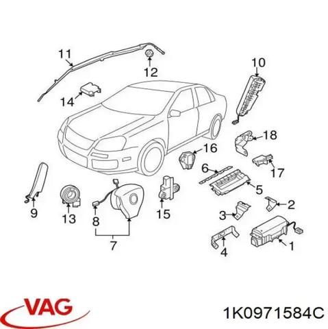 Провод рулевого колеса 1K0971584C VAG
