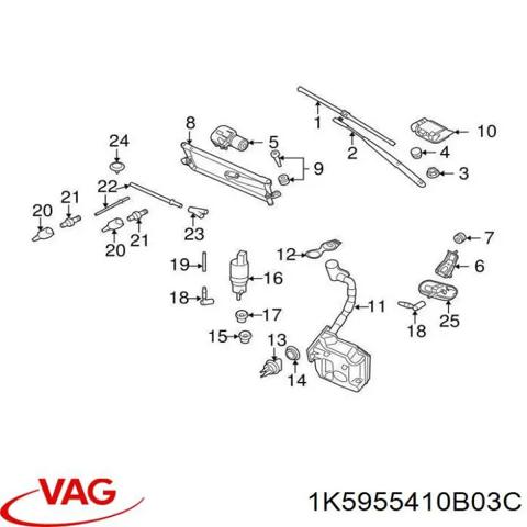 Рычаг дворника 1K5955410B03C VAG