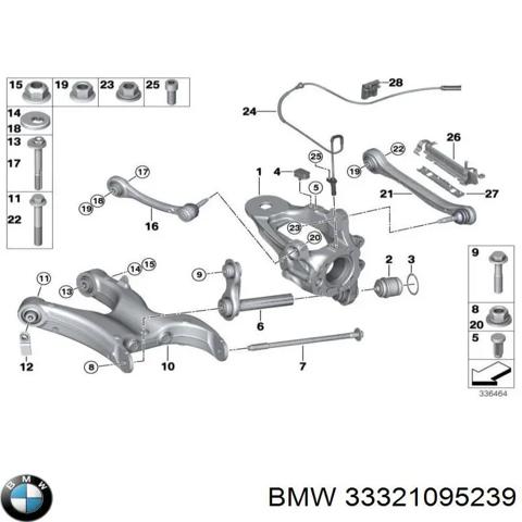 Цапфа - поворотный кулак задний, левый 33321095239 BMW