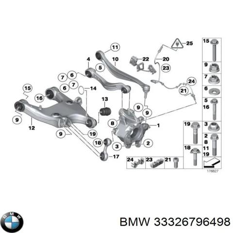 Цапфа - поворотный кулак задний, правый 33326796498 BMW