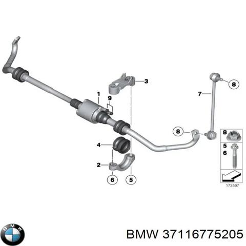 Стабилизатор передней подвески 37116775205 BMW