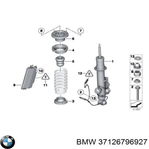 Амортизатор задней подвески, левый 37126796927 BMW