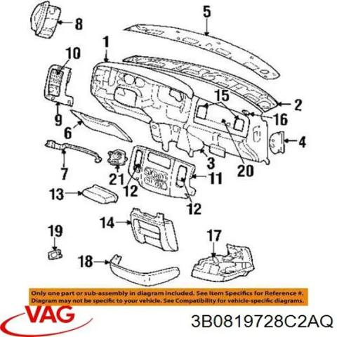 Вентиляция передка 3B0819728C2AQ VAG