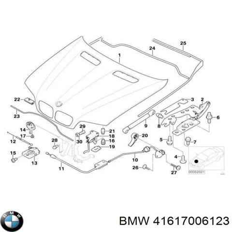 Завес капота, левый 41617006123 BMW