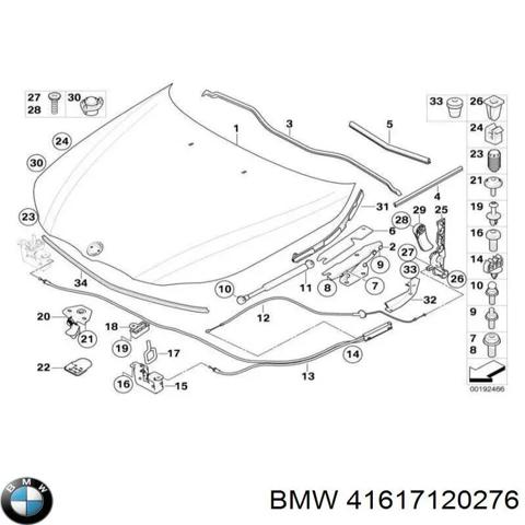 Завес капота, правый 41617120276 BMW