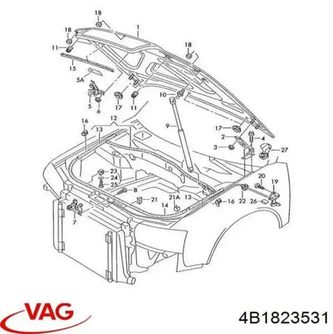 Тяга привода замка капота Ауди А6 C5