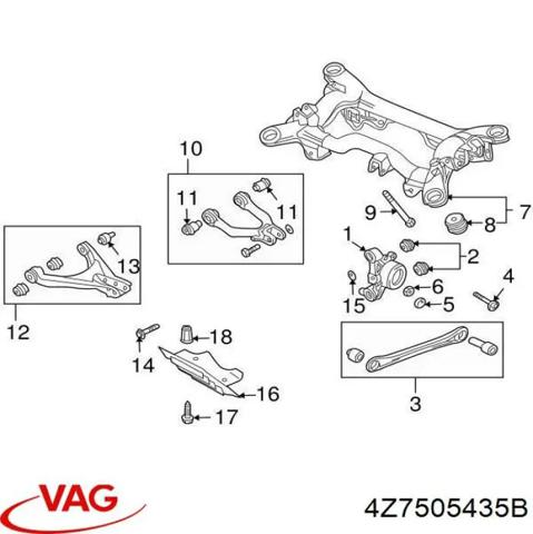 Цапфа левая 4Z7505435B VAG