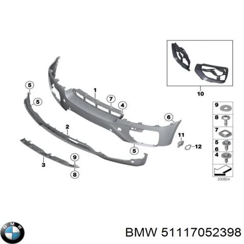 Бампер на авто 51117052398 BMW