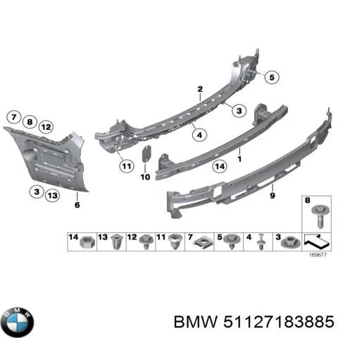 Крепление бамера левое 51127183885 BMW