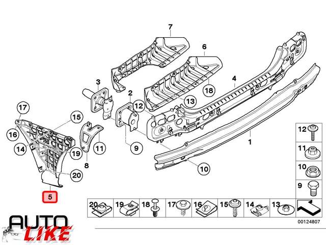 BMW 51127896616 Направляющая заднего бампера правая в наличии Павлоград