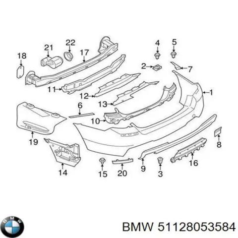 Кронштейн бампера заднего, центральный 51128053584 BMW