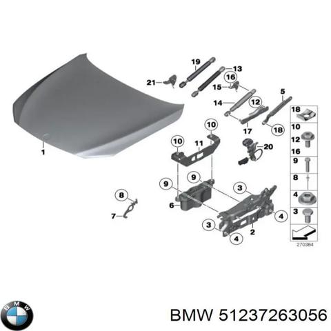 Пиропатрон петли капота 51237263056 BMW