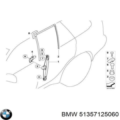  Механизм стеклоподъемника правой задней двери 51357125060 BMW