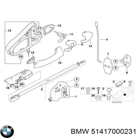 Ручка передней двери внутренняя, левая 51417000231 BMW