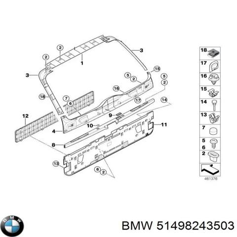 Обшивка-облицовка пятой двери 51498243503 BMW