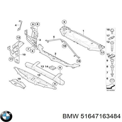 Рамка радиатора правая 51647163484 BMW