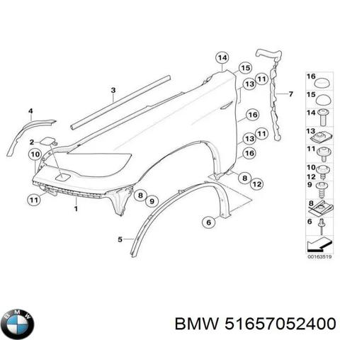 Боковая часть передняя правая 51657052400 BMW