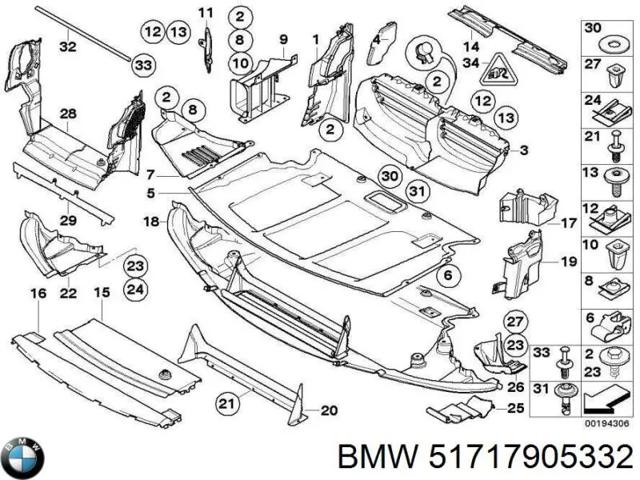 Защита бампера переднего 51717905332 BMW
