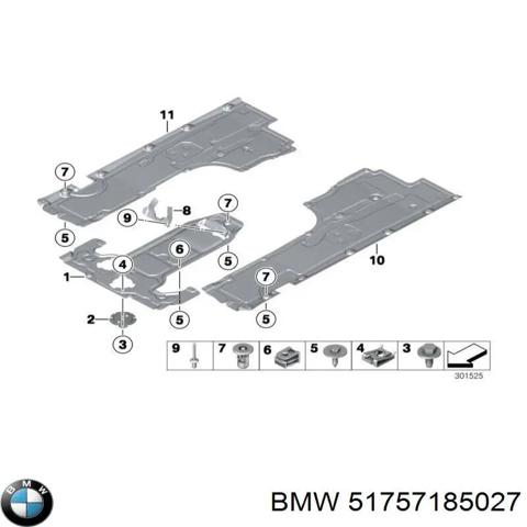 Защита днища, средняя часть 51757185027 BMW