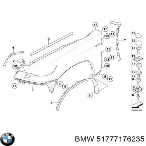 Расширитель переднего крыла, левый 51777176235 BMW