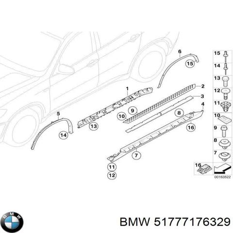 Расширитель (накладка) арки заднего крыла левый 51777176329 BMW