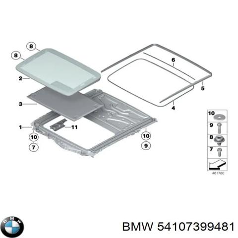 Стекло крыши 54107399481 BMW