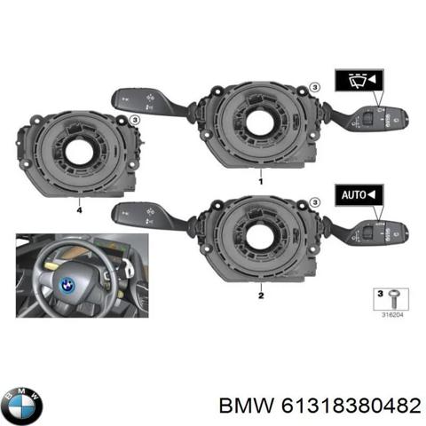 Контактное кольцо подушки безопасности 61318380482 BMW