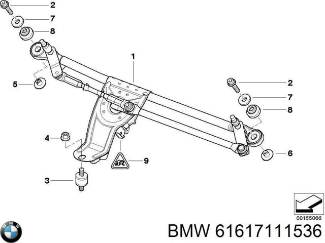 Трапеция стеклоочистителя 61617111536 BMW