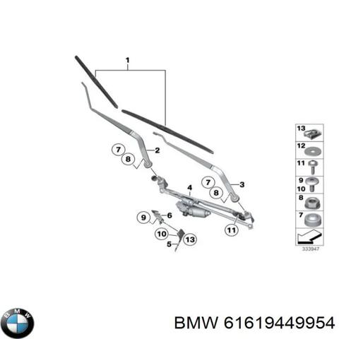 Поводок стеклоочистителя 61619449954 BMW