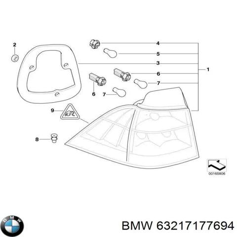 Фара задняя правая внешняя 63217177694 BMW