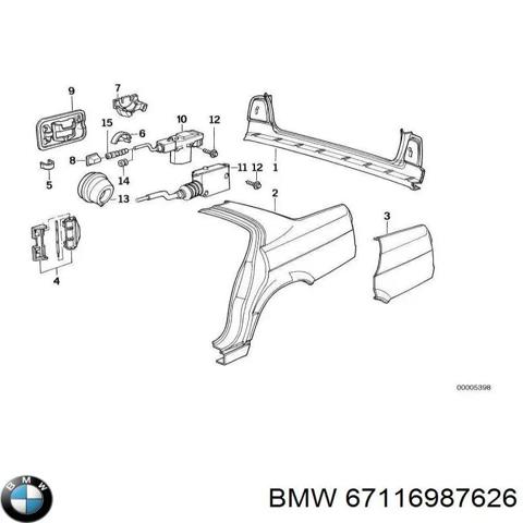 Мотор-привод открытия лючка бака 67116987626 BMW