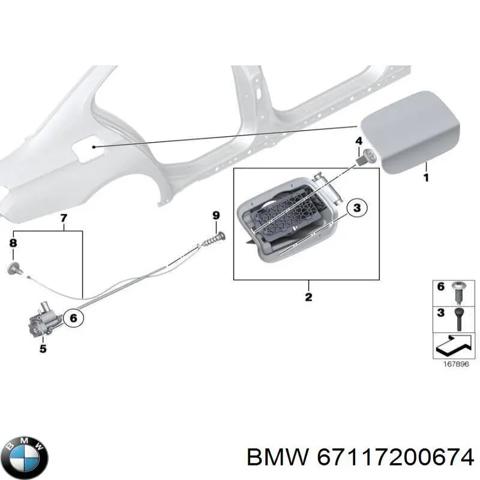 Мотор-привод открытия лючка бака 67117200674 BMW