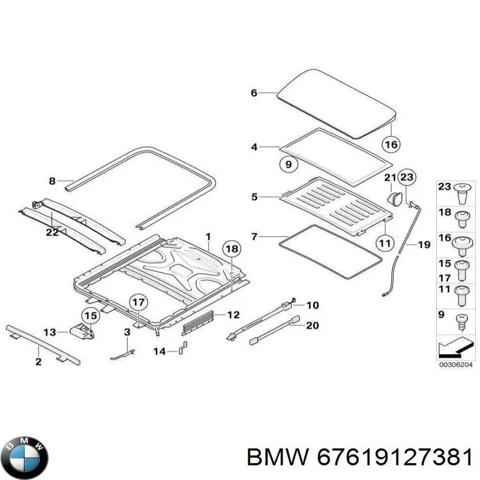 Мотор привода люка 67619127381 BMW