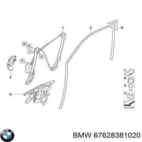Мотор стеклоподъемника двери передней, правой 67628381020 BMW