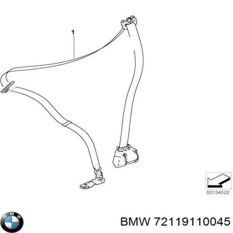 Ремень безопасности передний левый 72119110045 BMW