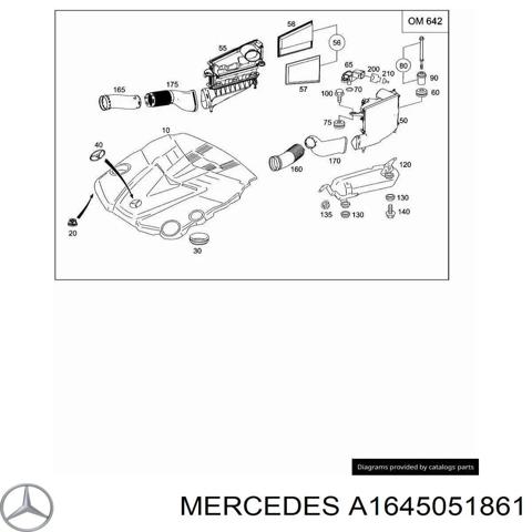 Патрубок воздушный, вход воздушного фильтра A1645051861 MERCEDES