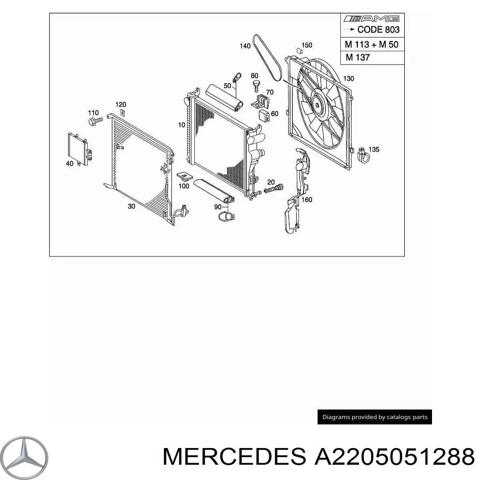 Воздуховод/дефлектор радиатора, правый A2205051288 MERCEDES