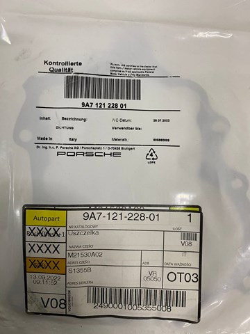 PORSCHE 9A712122801 в наличии Ужгород