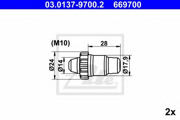 03013797002 ATE Механизм подвода (самоподвода) барабанных колодок (разводной ремкомплект) купить в Украина