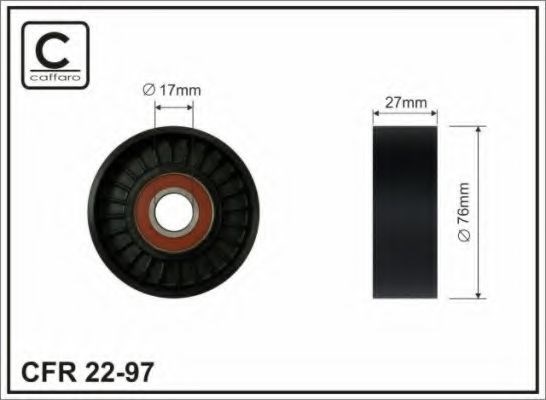 76x17x28 ролик паска приводного mb 203/211 kompressor 1.8 02-> 22-97