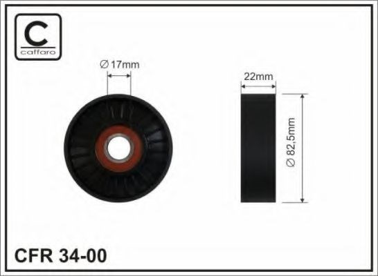 82,5x17x22 ролик паска приводного opel vectra c 2.0, 2.2 34-00