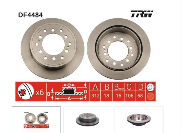 TRW DF4484 Тормозные диски в наличии Черновцы