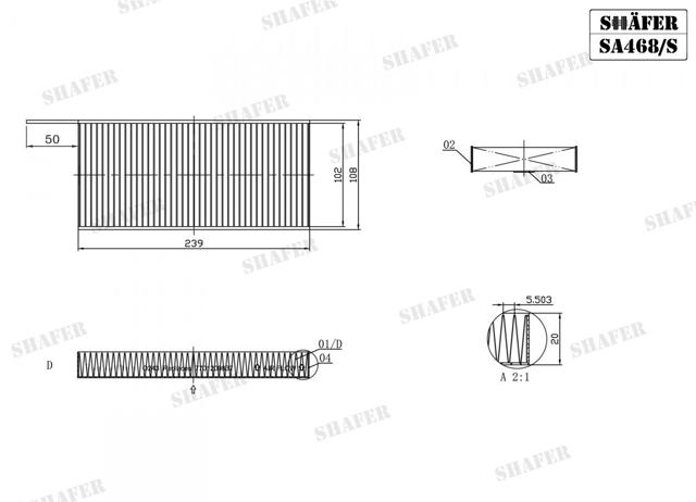 SA468S SHAFER Фильтр салона купить в Винница