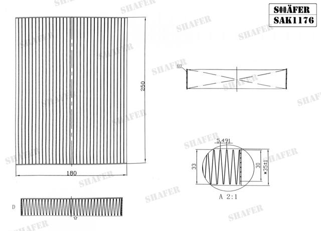 SAK1176 Фильтр салона купить Житомир