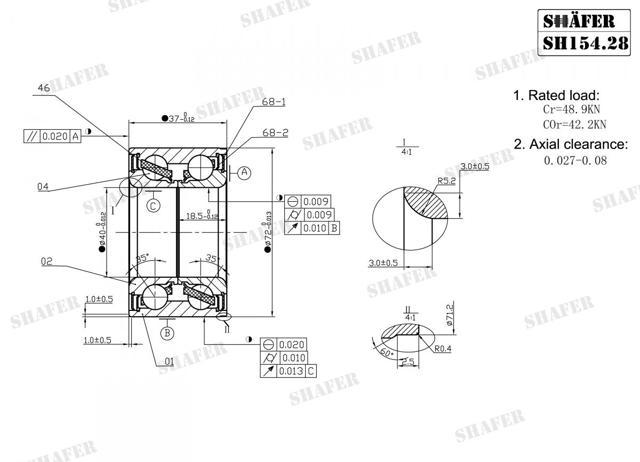 SHAFER SH15428K Подшипник ступицы передней в наличии Полтава
