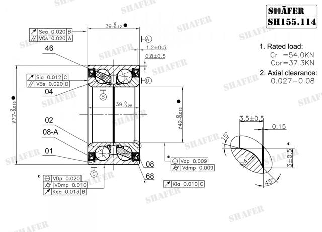 SHAFER SH155114 Подшипник задней ступицы в наличии Чернигов