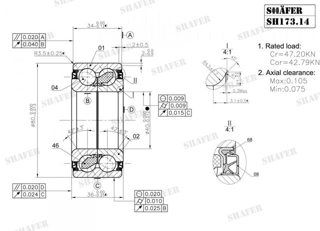 SH17314 SHAFER Подшипник ступицы купить в Украина