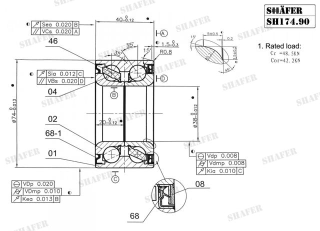 SHAFER SH17490 Подшипник ступицы в наличии Полтава