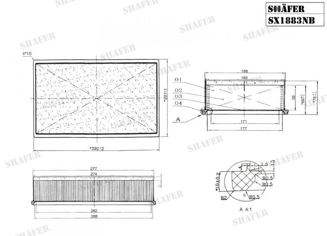 Автомобильный фильтр воздуха SX1883NB SHAFER