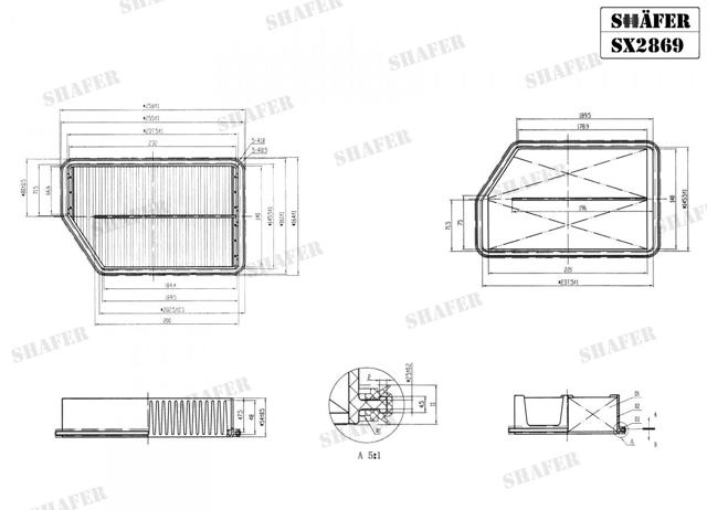 SX2869 SHAFER Воздушный фильтр купить в Днепр